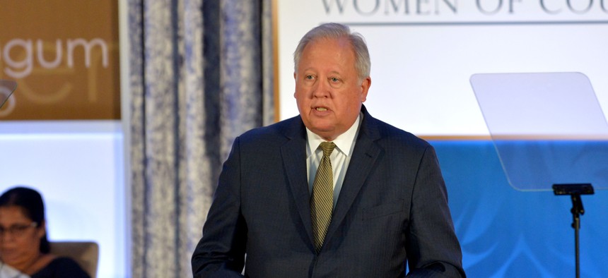 Thomas Shannon delivers remarks at the 2017 Secretary of State’s International Women of Courage Award Ceremony in March.