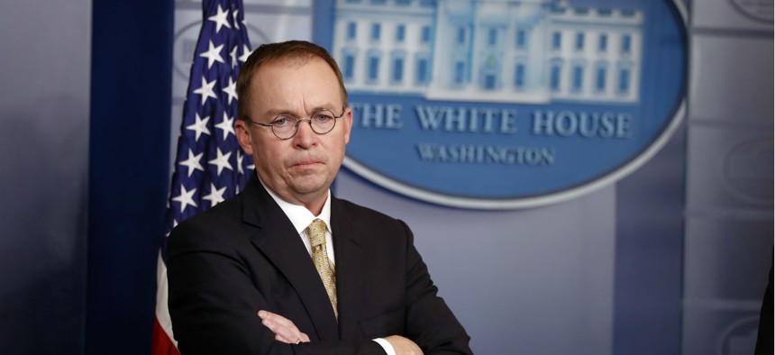 Director of the Office of Management and Budget Mick Mulvaney at a press briefing at the White House on Jan. 20.