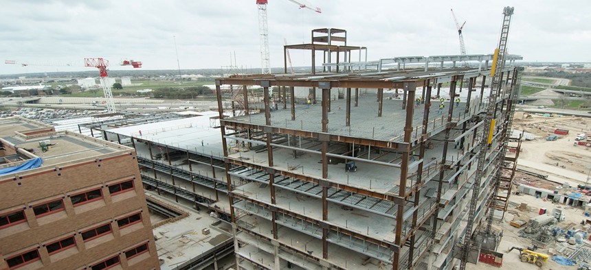 Construction of San Antonio Military Medical Center's consolidated tower as result of 2005 BRAC plans, March 2010. 