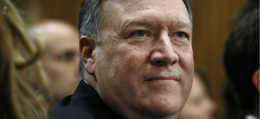Mike Pompeo appears before the Senate Foreign Relations Committee for his confirmation hearing Thursday. 