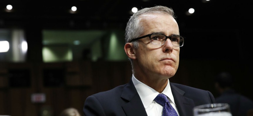 Then-acting FBI Director Andrew McCabe attends a Senate Intelligence Committee hearing last May. 