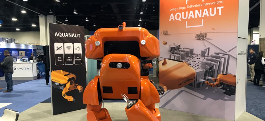 The Aquanaut unmanned underwater vehicle, from Houston Mechatronics revealed on Tuesday, May 1, 2018.