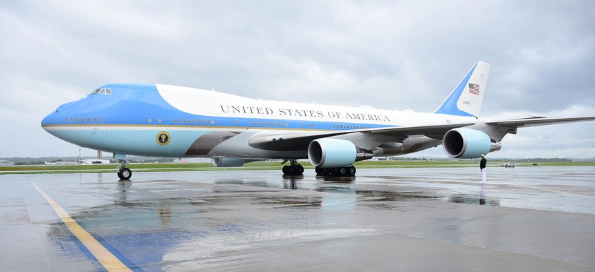 Air Force one lands at Nashville International Airport, on May 29 in Nashville.