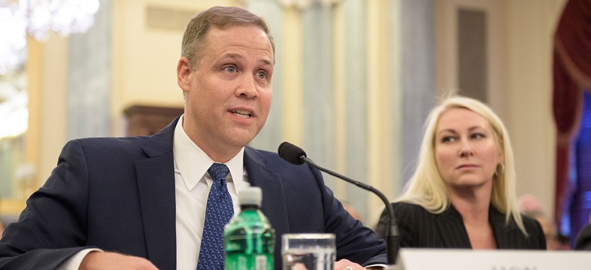 Rep. James Bridenstine, R-Okla., nominee for Administrator of NASA, testifies at his nomination hearing before the Senate Committee on Commerce, Science, and Transportation in November.