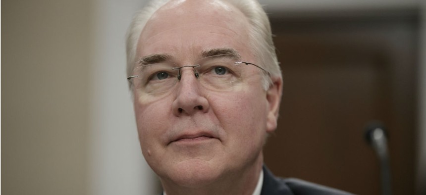 Former HHS Secretary Tom Price testifies on Capitol Hill in 2017. 