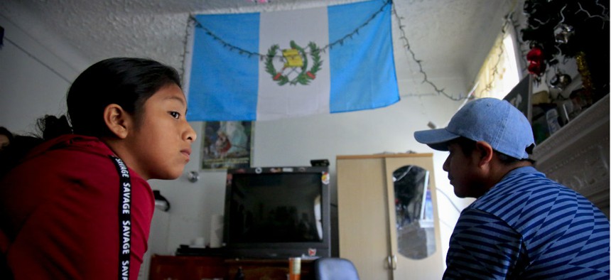 Guatemalan asylum seekers Manuela Adriana, 11, and her father Manuel Marcelino Tzah are among the few immigrant families who have been reunited. 
