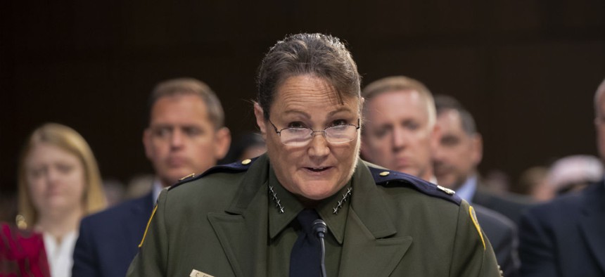 Border Patrol Chief Carla Provost testifies before the Senate Judiciary Committee on July 31.