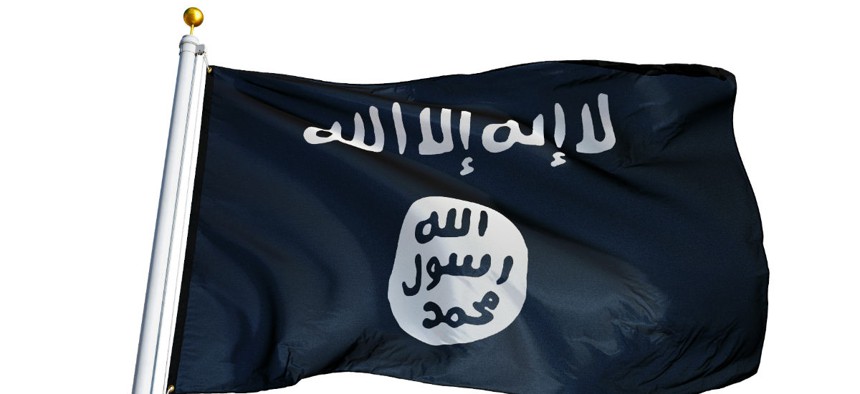 The Islamic State of Iraq and the Levant flag. 