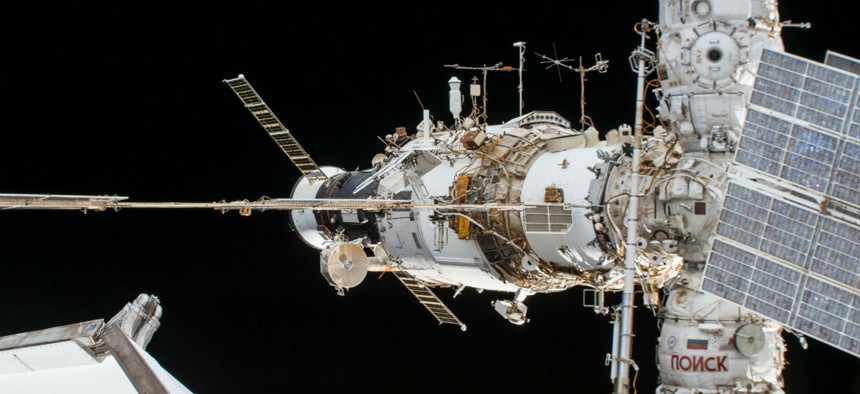 A portion of the International Space Station's Russian segment. 