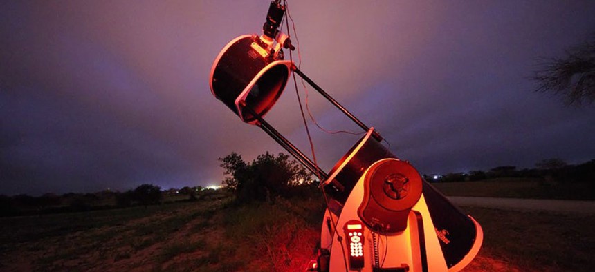 A telescope pointed at the skies above Senegal to capture the stellar occultation. 