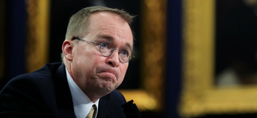 Mick Mulvaney testifies on Capitol Hill in April. 