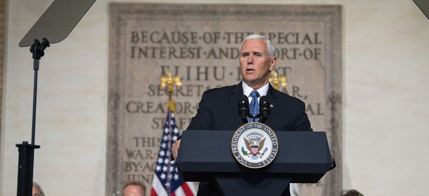 Vice President Michael Pence hosts a meeting of the National Space Council in October.