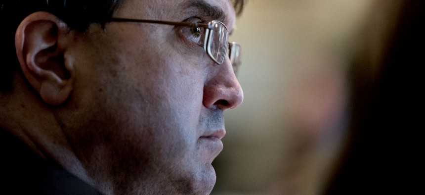 Secretary of Veterans Affairs Robert Wilkie attends a cabinet meeting in the Cabinet Room of the White House in August.