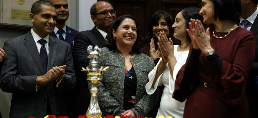Neomi Rao, the administrator of the Office of Information and Regulatory Affairs, after President Trump announced that he would nominate her to fill Brett Kavanaugh's seat on the U.S. Court of Appeals for the D.C. Circuit.
