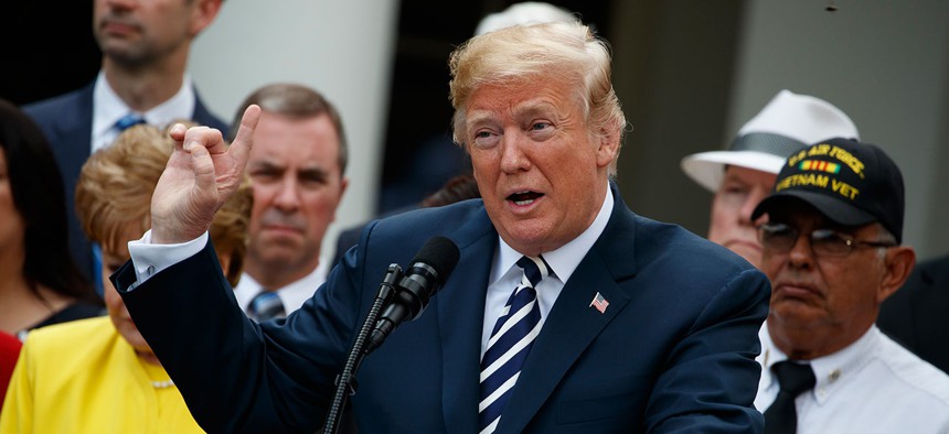 President Donald Trump during a signing ceremony for the VA Mission Act of 2018 in June.