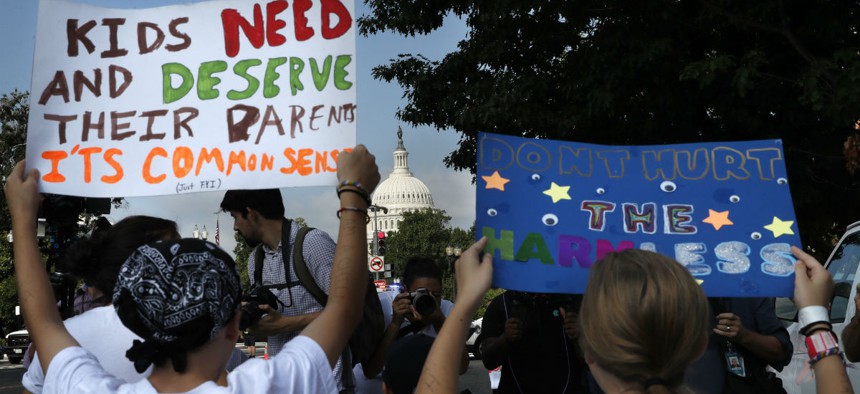 Protesters in July rally against the separation of children at the border. 