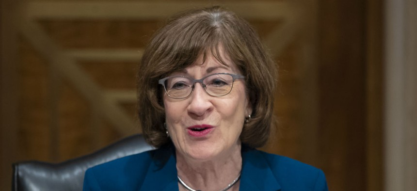 Sen. Susan Collins, R-Maine, is a co-sponsor of a bill to pay excepted federal employees before the shutdown ends. 