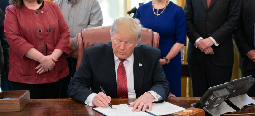 President Trump meets with American manufactures and signs an executive order to strengthen purchases of American products. 