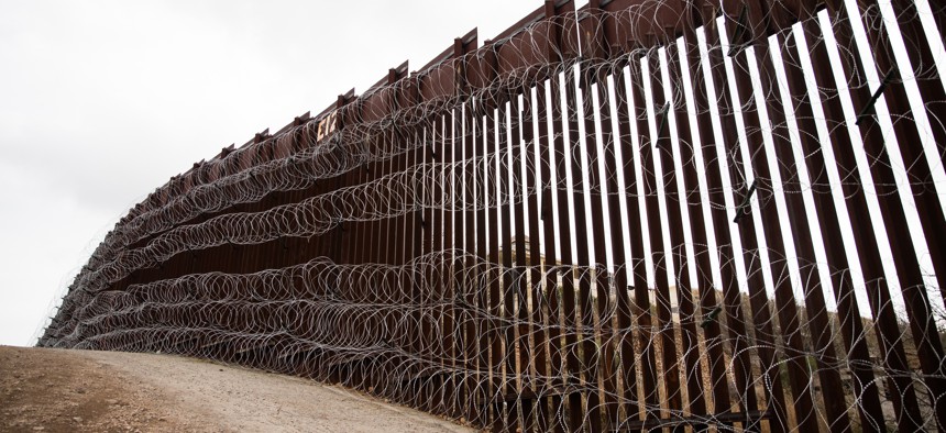   Layers of Concertina are added to existing barrier infrastructure along the U.S. - Mexico border near Nogales, Arizona earlier this month.