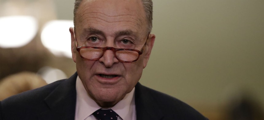 Senate Minority Leader Chuck Schumer said: “We are trying to get the conferees to approve a proposal to deal with federal contracts.” 