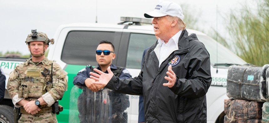 President Trump visits border in January.