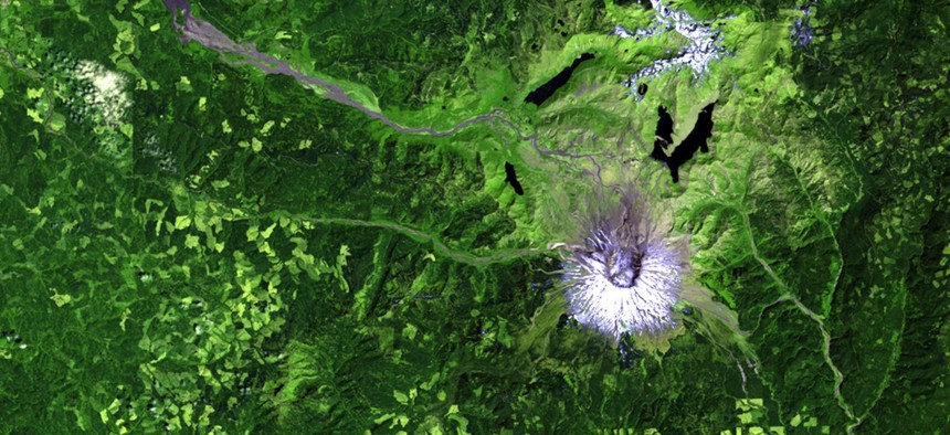 A Landsat view of Mount St. Helens in 2011.