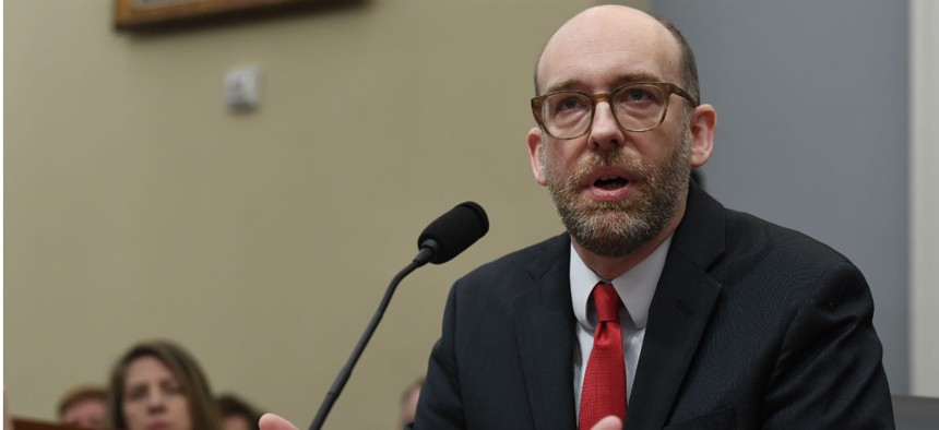 Acting OMB Director Russell Vought testifies before Congress in early March. 