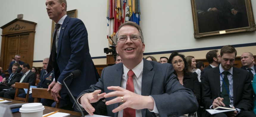 Comptroller and acting Deputy Defense Secretary David Norquist prepares to testify before the House Armed Services Committee. 