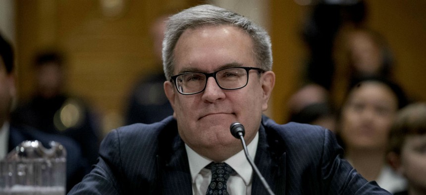 EPA Administrator Andrew Wheeler testifies on Capitol Hill in January. 