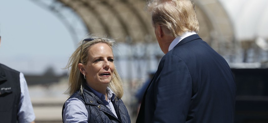President Trump met with then Homeland Security Secretary Kirstjen Nielsen on Friday, two days before accepting her resignation.