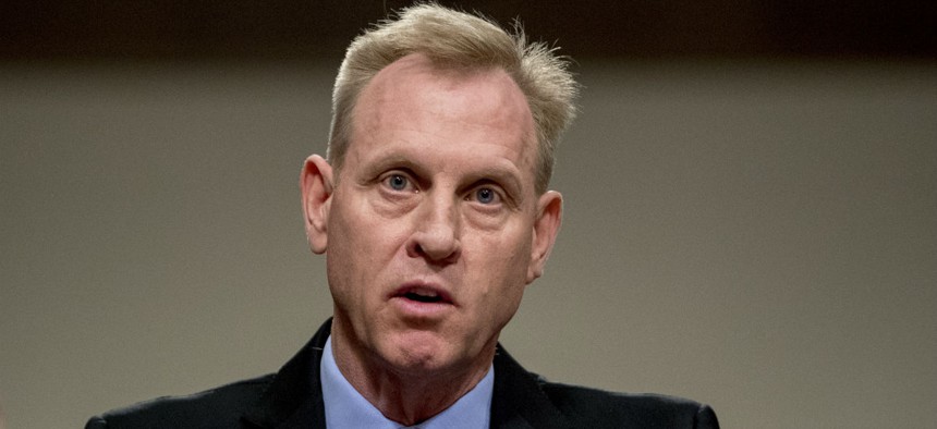 Acting Defense Secretary Patrick Shanahan speaks during a Senate Armed Services Committee hearing on April 11.