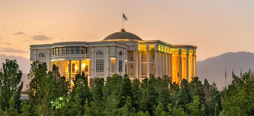 The Palace of Nations in Dushanbe, Tajikistan. The State Department IG has been asked to look into whether some U.S. Agency for Global Media coverage was slanted toward Tajikistan’s president. 