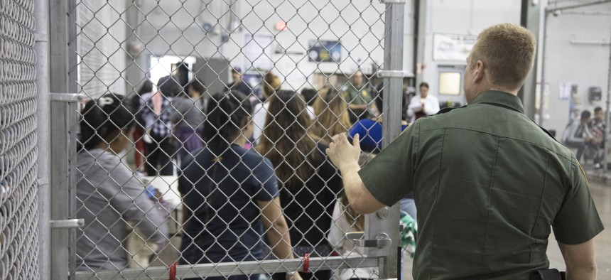 Undocumented minors are shown at the Central Processing Center in McAllen in 2018.