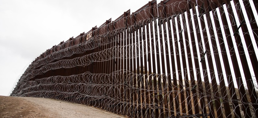 A section of the border wall in Arizona is shown in February.