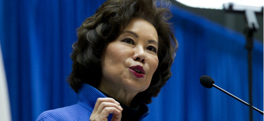 Transportation Secretary Elaine Chao speaks during a major infrastructure investment announcement in Washington in December. 