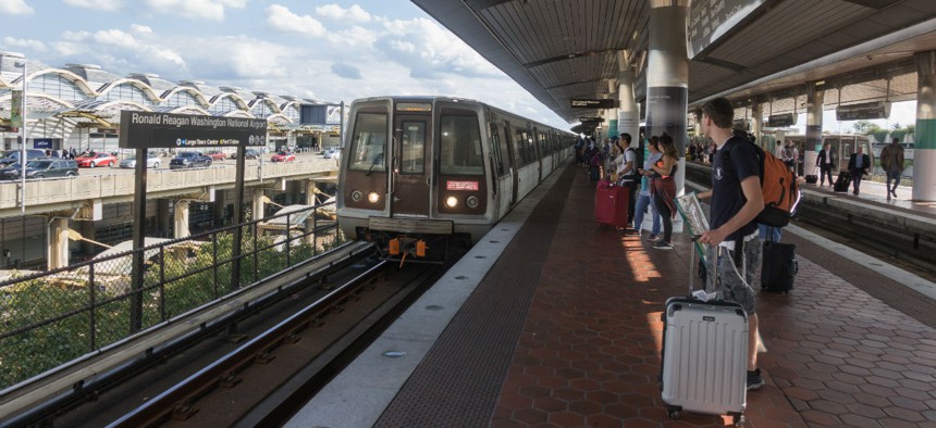 Metro stations south of National Airport are closed for the summer for platform improvements. 