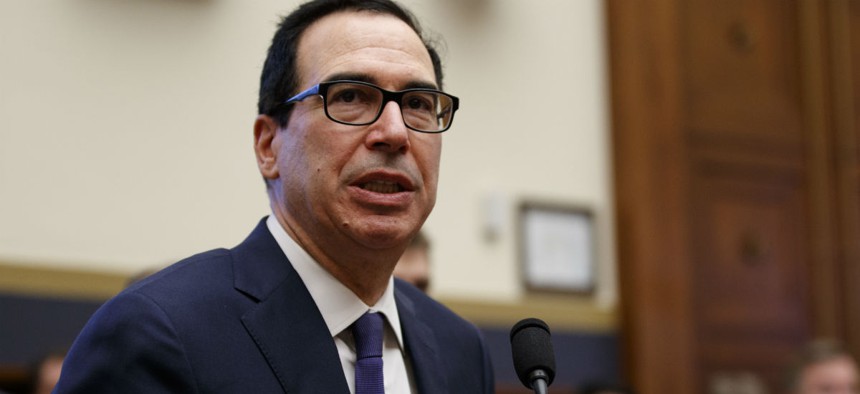 Treasury Secretary Steven Mnuchin told reporters he offered the one-year CR and took sequester off the table. 
