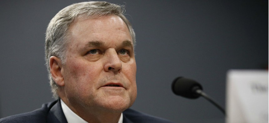IRS Commissioner Charles Rettig testifies before Congress in April. 