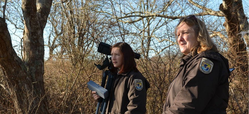 Interior Department employees with jobs that require mobile or remote work will not be affected by the new telework policies. Above, staff at the Rhode Island National Wildlife Refuge Complex.