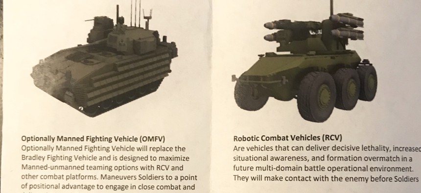 An illustration from a U.S. Army document showing a robotic combat vehicle. 