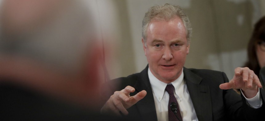 Sen. Chris Van Hollen, D-Md., said that in conference committee he will push for a bigger pay raise and language to block USDA relocations. 