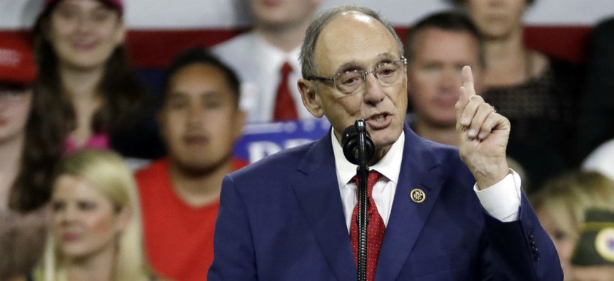 Rep. Phil Roe, R-Tenn., speaks at a rally for President Trump last fall. Roe said union incentive payments for federal employees to join are a “shocking” practice. 
