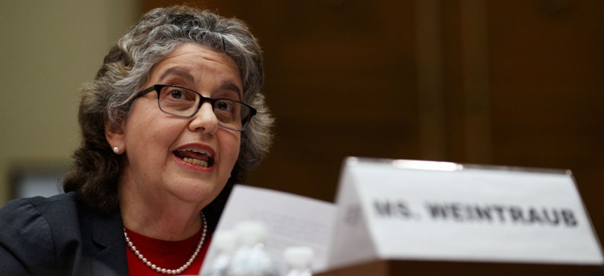 FEC Chair Ellen Weintraub testifies before Congress in May. Weintraub said in a letter last week that without four commissioners, the FEC "cannot conduct some of its most consequential business."