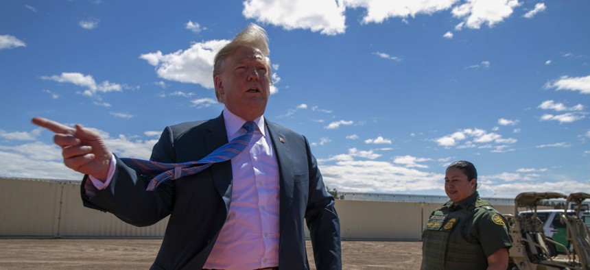 President Trump tours the southwest border in April.