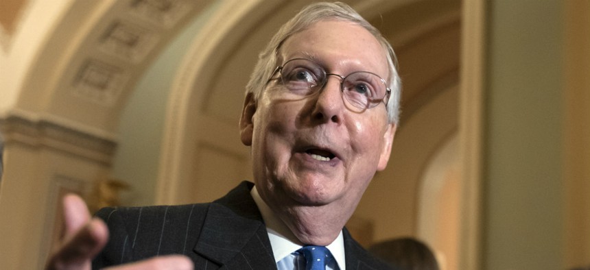 Senate Majority Leader Mitch McConnell praised colleagues for taking funding off auto-pilot. 