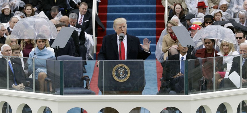 President Trump delivers his inauguration address on Jan. 20, 2017. 
