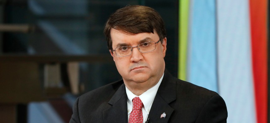  Secretary of Veterans Affairs Robert Wilkie appears on the Fox News Channel's "Outnumbered Overtime with Harris Faulkner" in 2019
