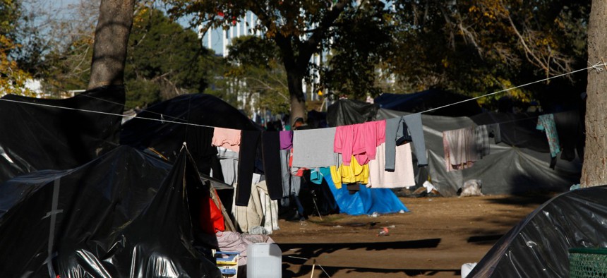 Residents of a tent camp in Ciudad Juarez, Chihuahua, Mexico, shown in December, said they had been waiting over two months to be allowed to ask for asylum at a border crossing into the United States. 