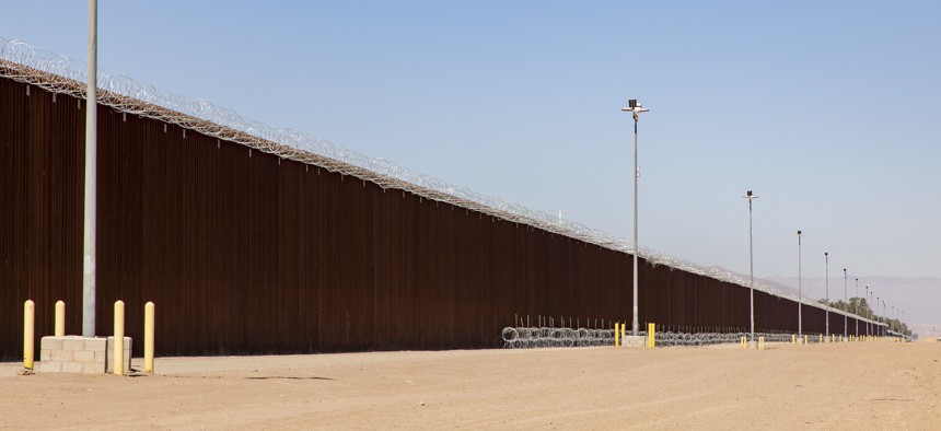 The border wall is shown near Calexico, California.