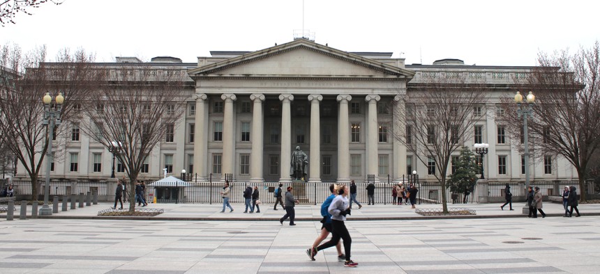 The U.S. Treasury building in Washington.